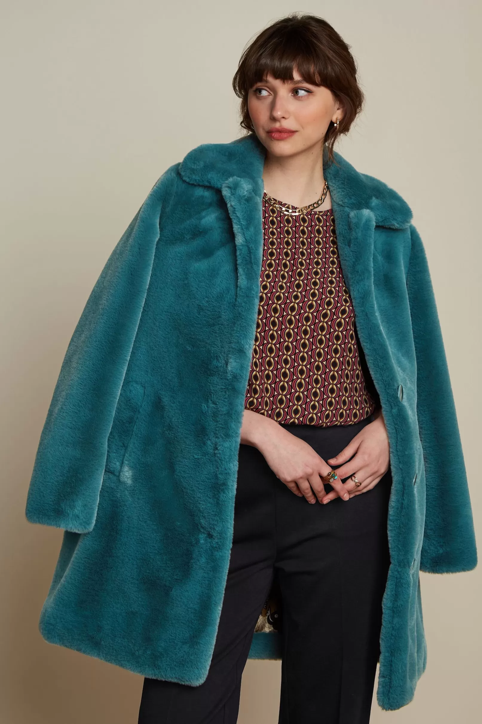 Jassen & Blazers*King Louie Anais Coat Long Philly Sea Blue