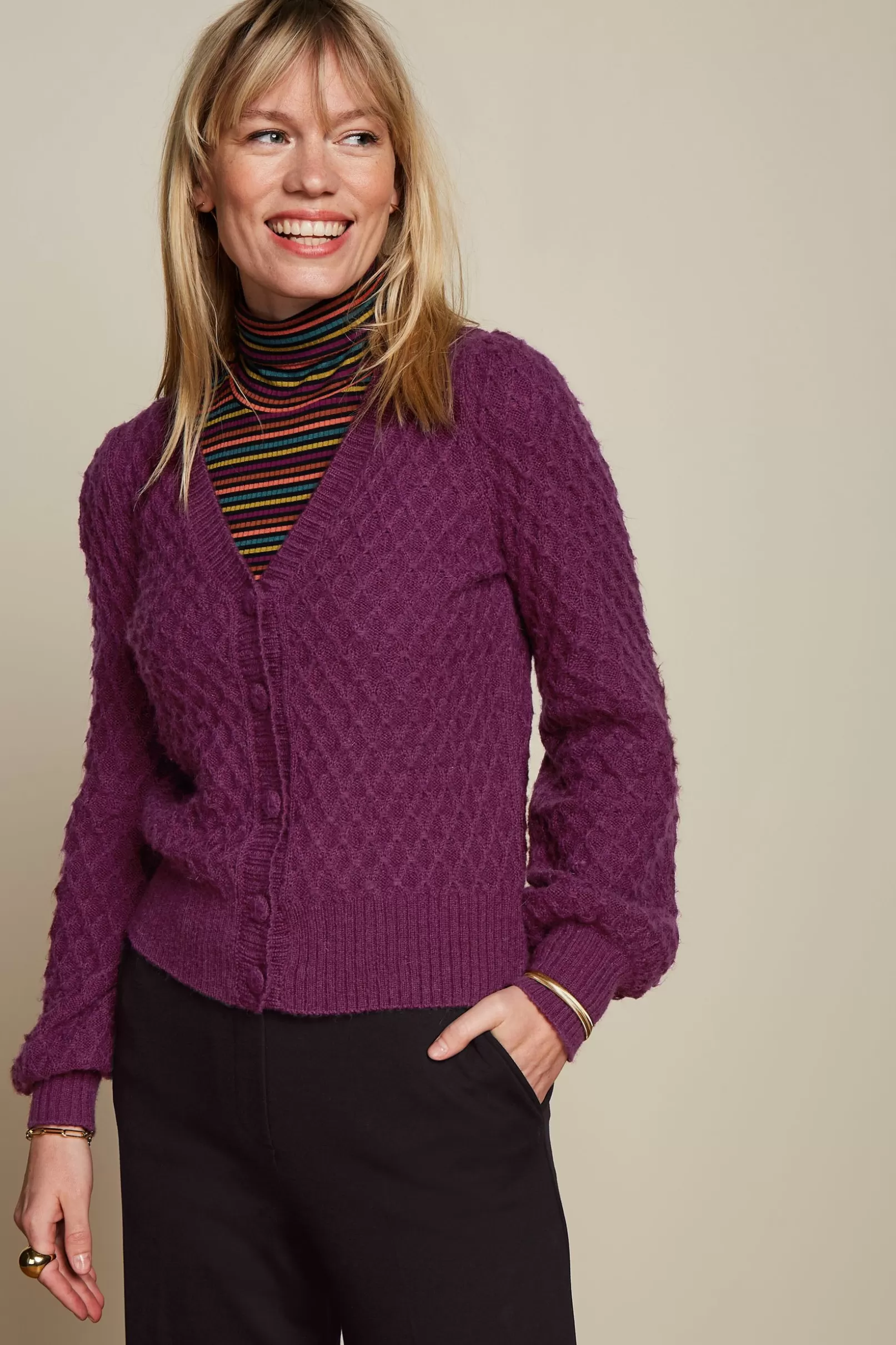 Vesten*King Louie Cardi V Farfalle Caspia Purple