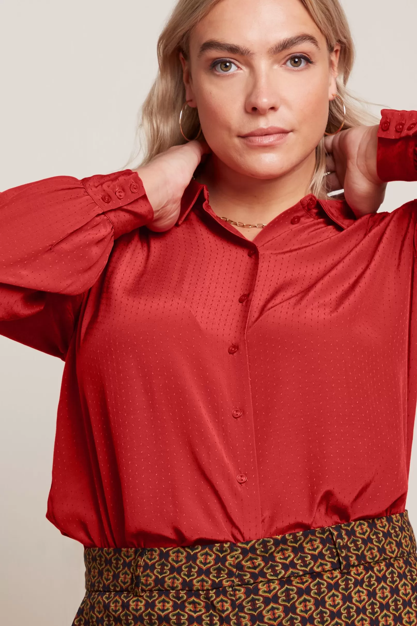 Blouses*King Louie Carina Blouse Sista Terra Red