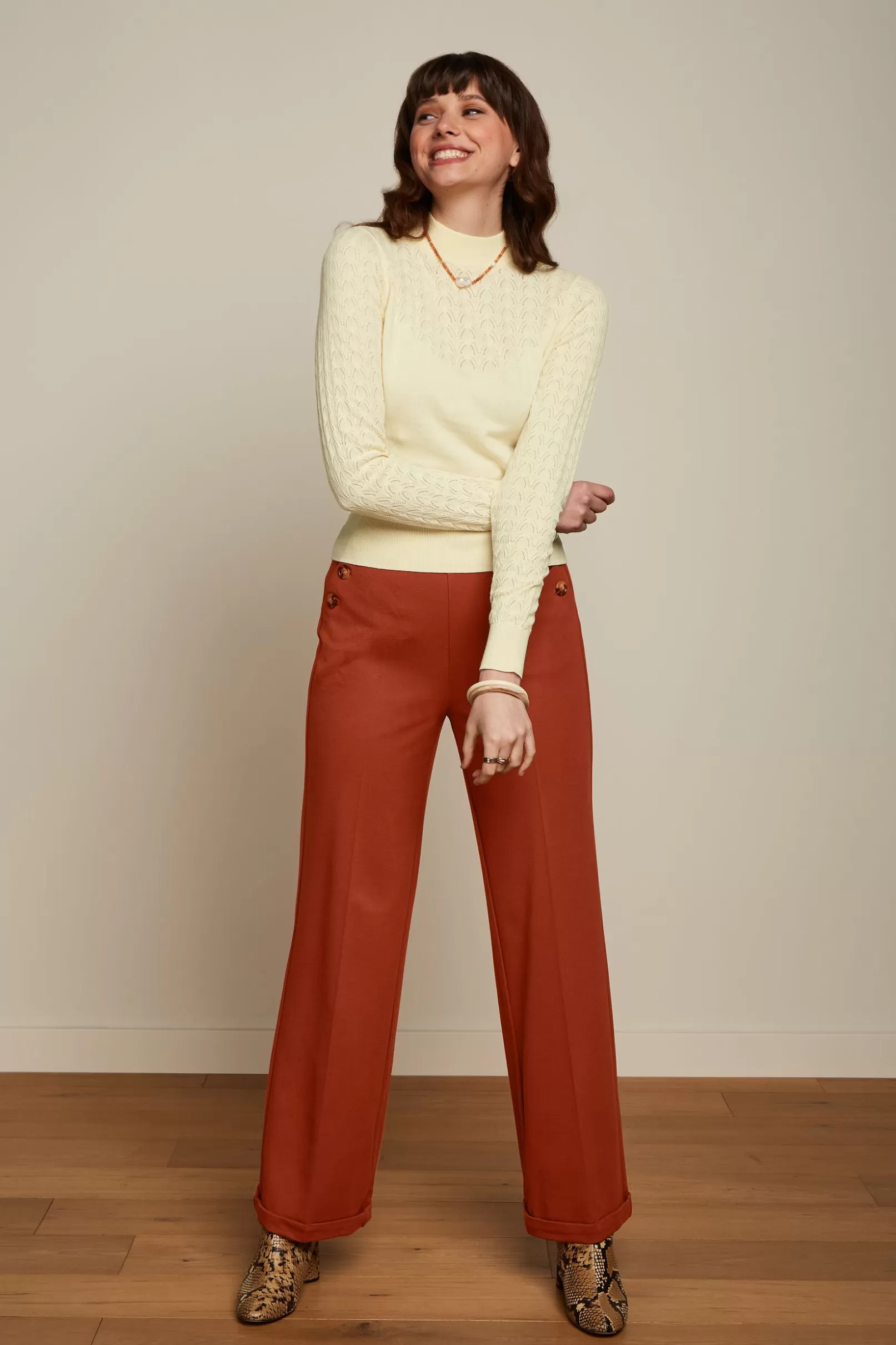 Broeken*King Louie Celi Sailor Pants Aurora Cognac Orange