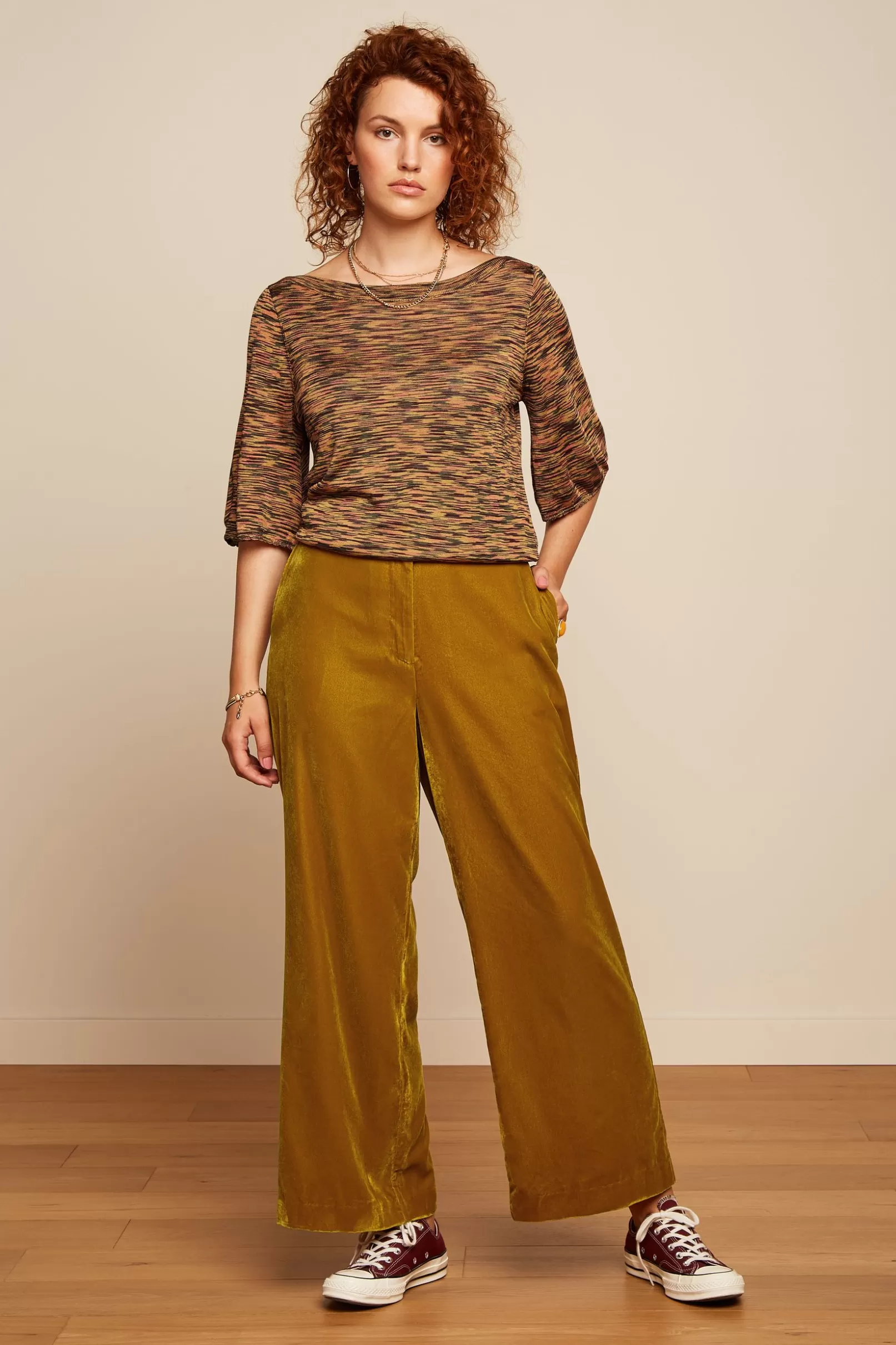 Broeken*King Louie Frederica Pants Gamine Velvet Gold