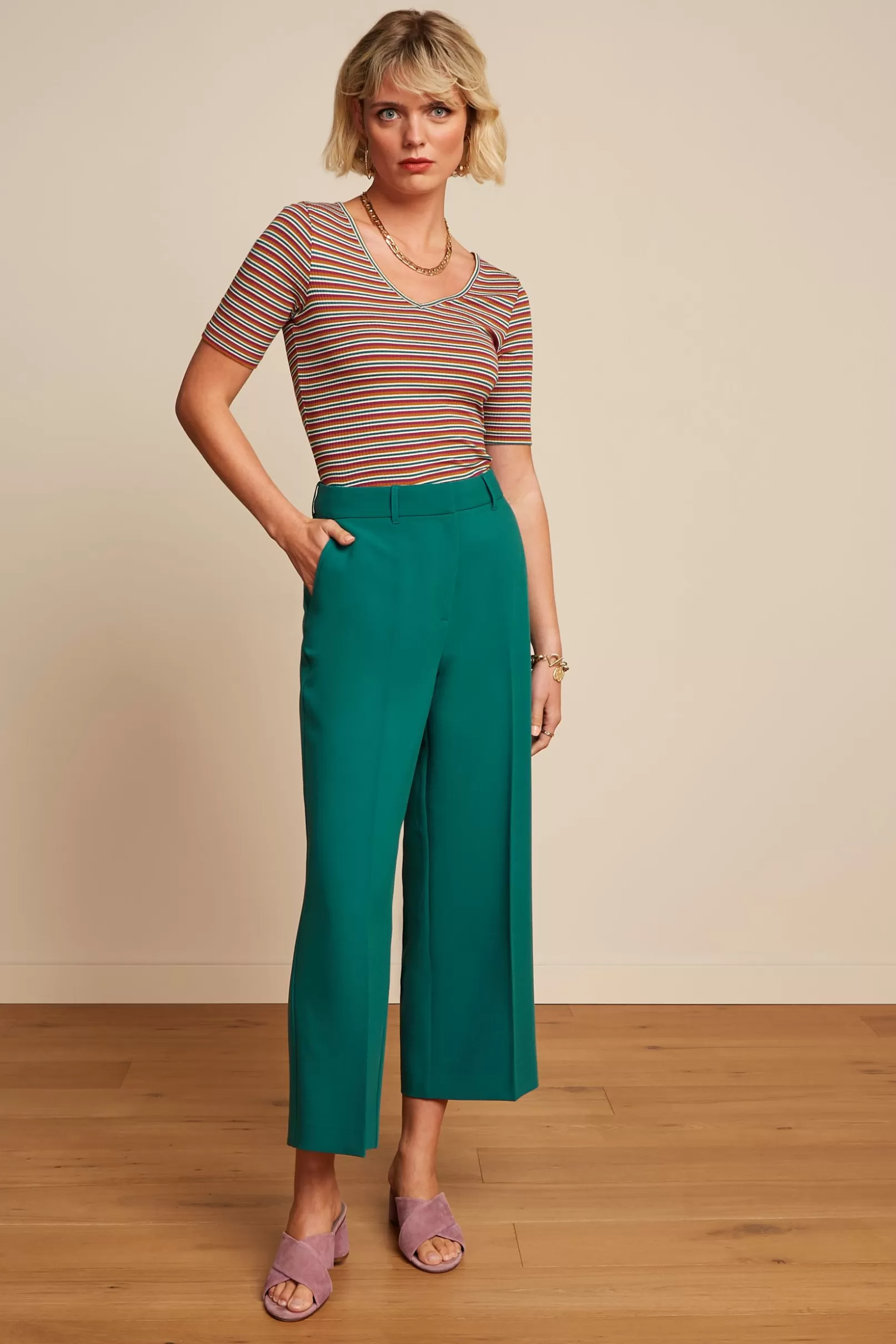 Broeken*King Louie Frederica Pants Simonet Ponderosa Green