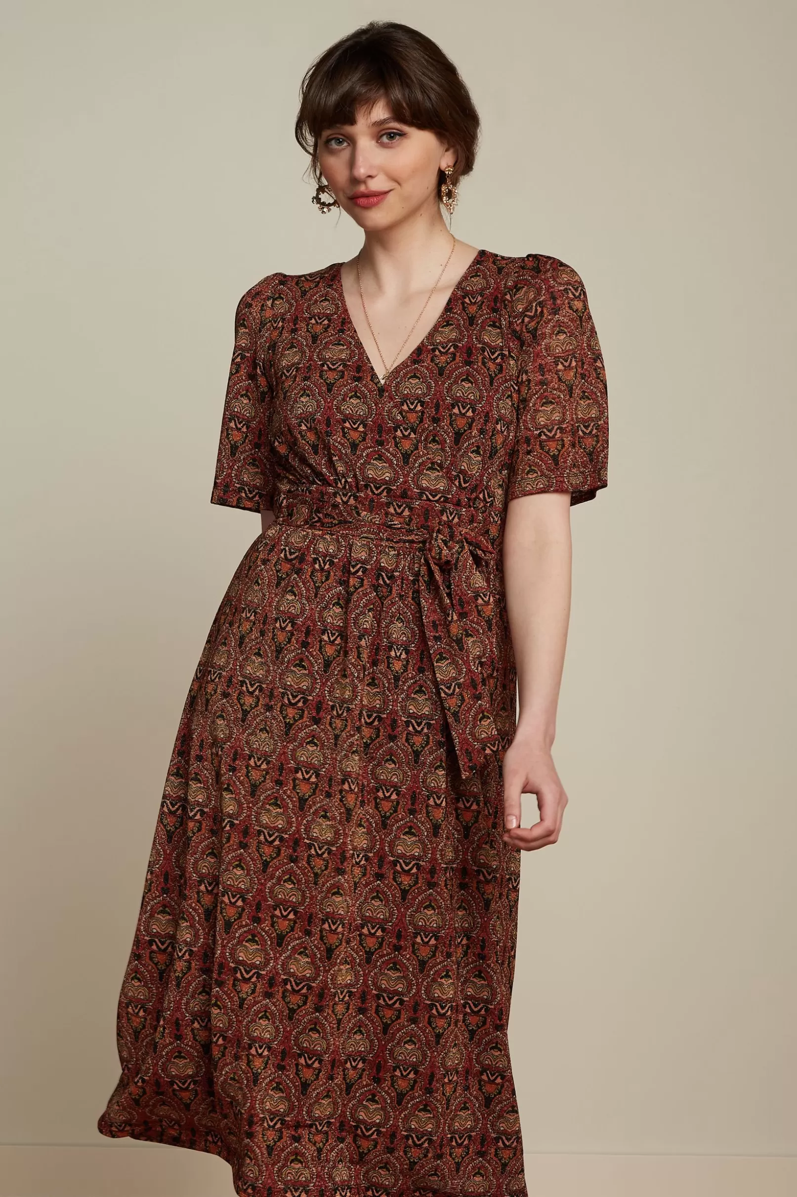 Jurken*King Louie Giorgia Dress Mystic Spicy Brown