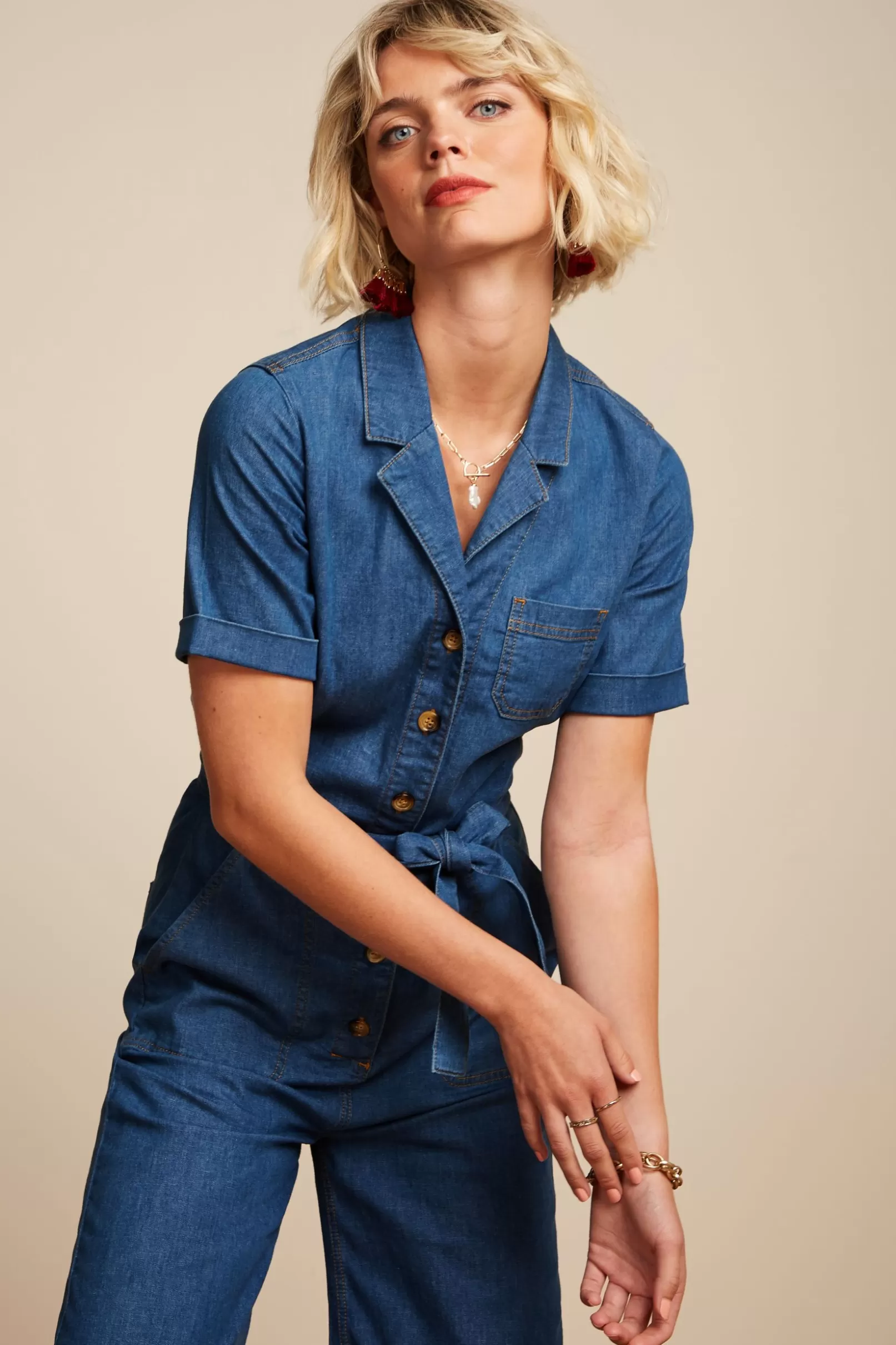 Jumpsuits*King Louie Gracie Jumpsuit Chambray Denim Blue