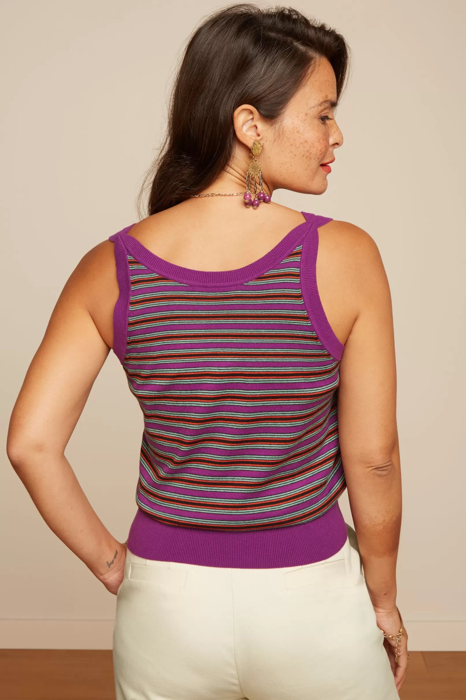 Tops & Shirts*King Louie Hazel Top Bee Stripe Sparkling Purple