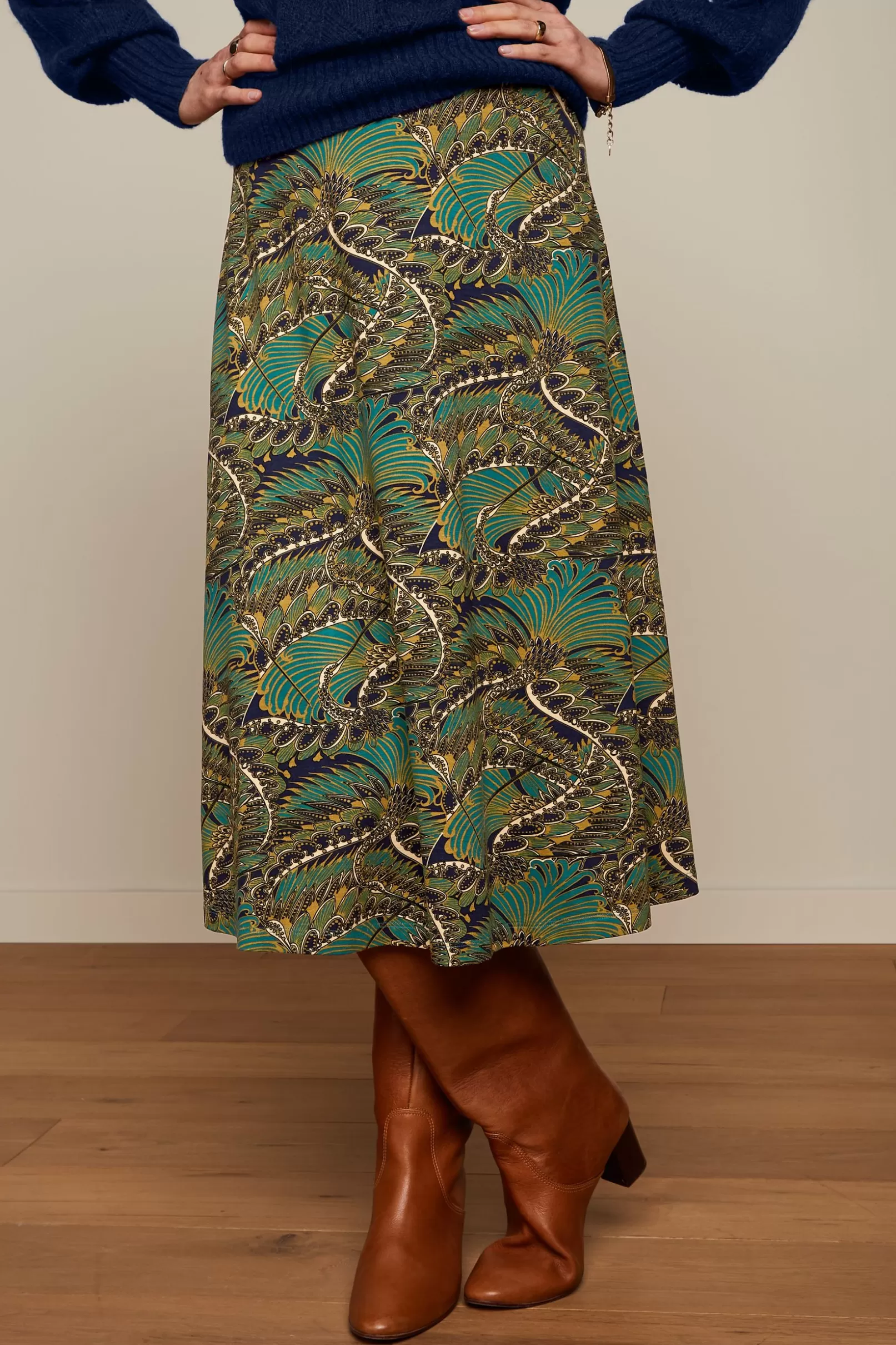 Rokken*King Louie Juno Midi Skirt Venus Blue