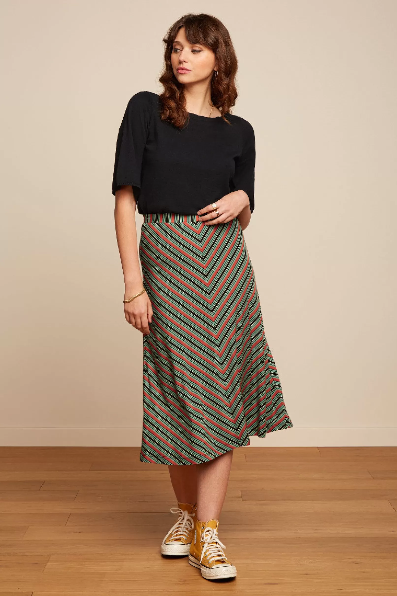 Rokken*King Louie Juno Skirt Castillo Stripe Black