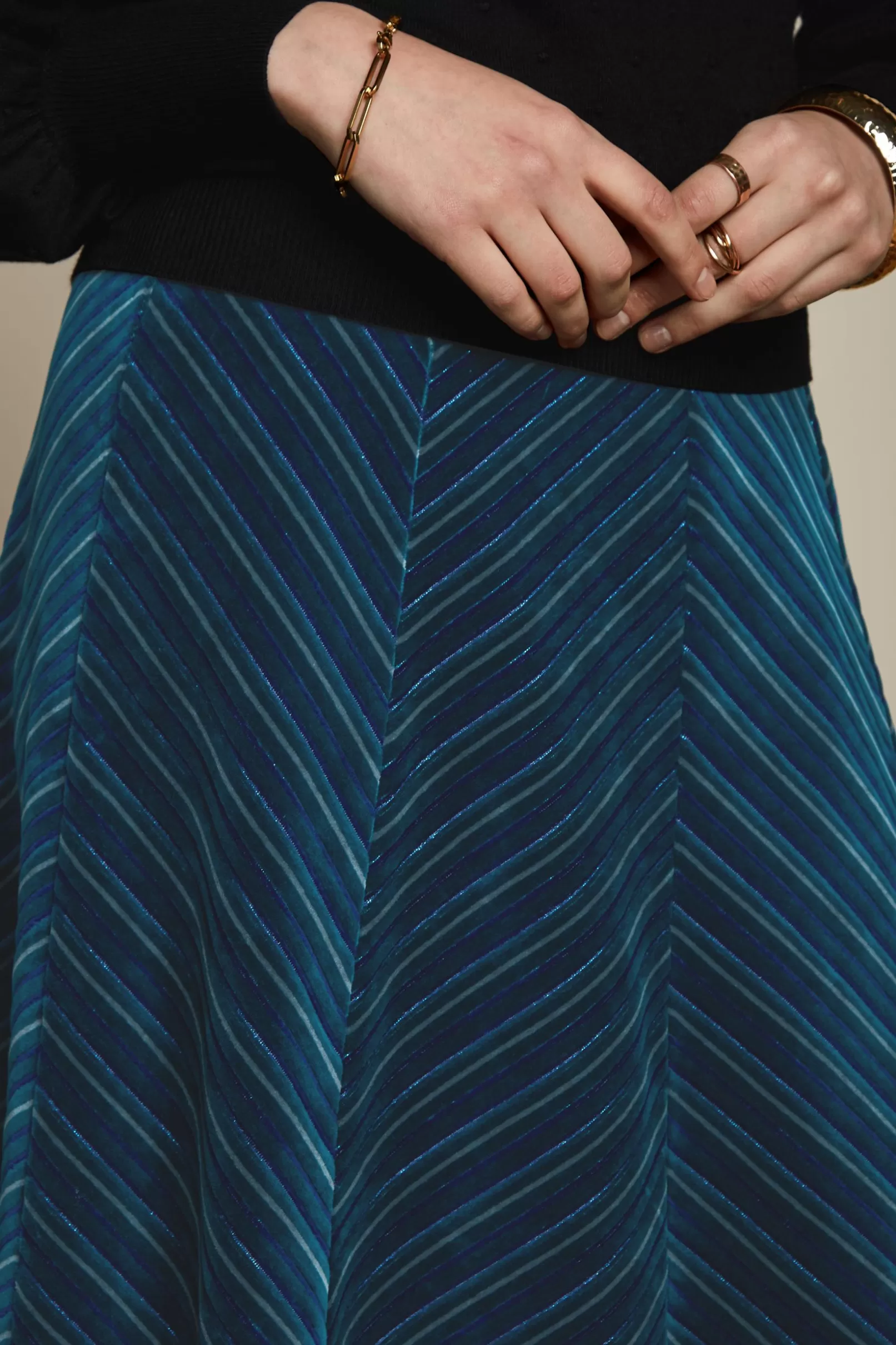 Rokken*King Louie Juno Skirt Moda Stripe Lapis Blue