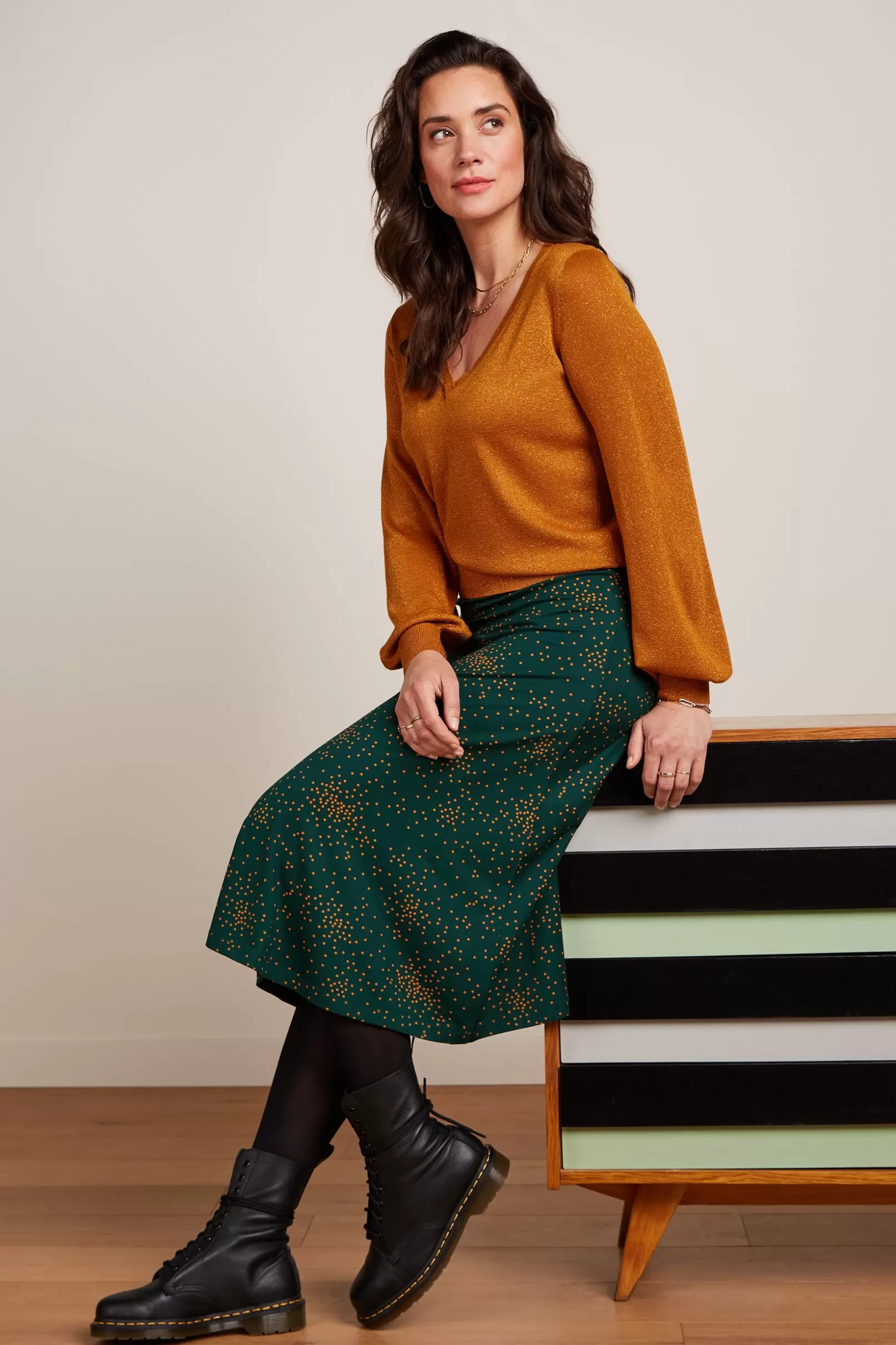 Rokken*King Louie Juno Skirt Valentine Pine Green