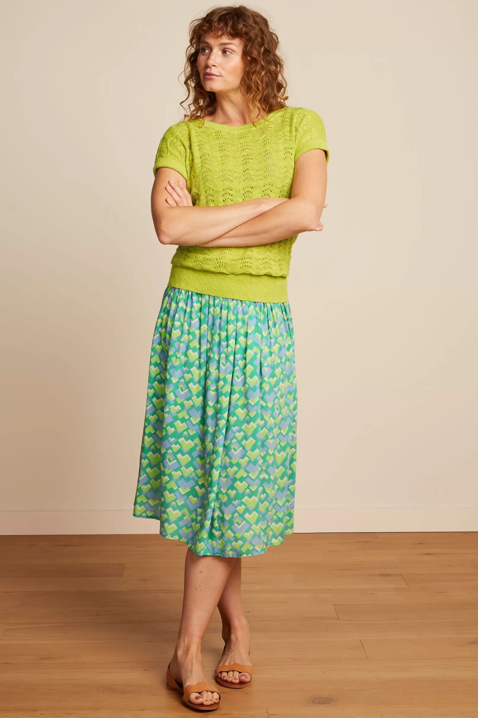 Rokken*King Louie Layla Skirt Cocktail Macaw Green