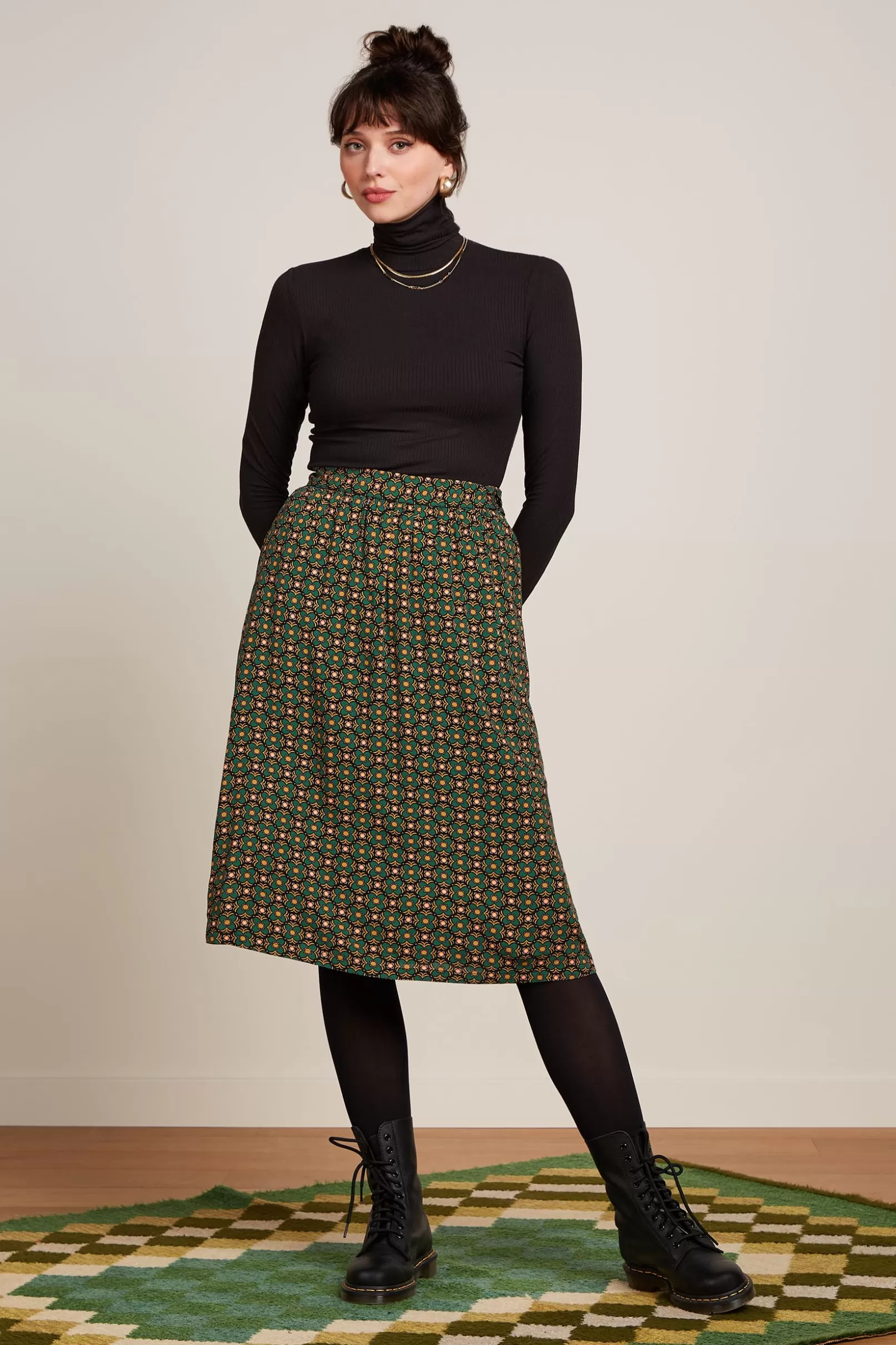 Rokken*King Louie Layla Skirt Valley Peacock Green