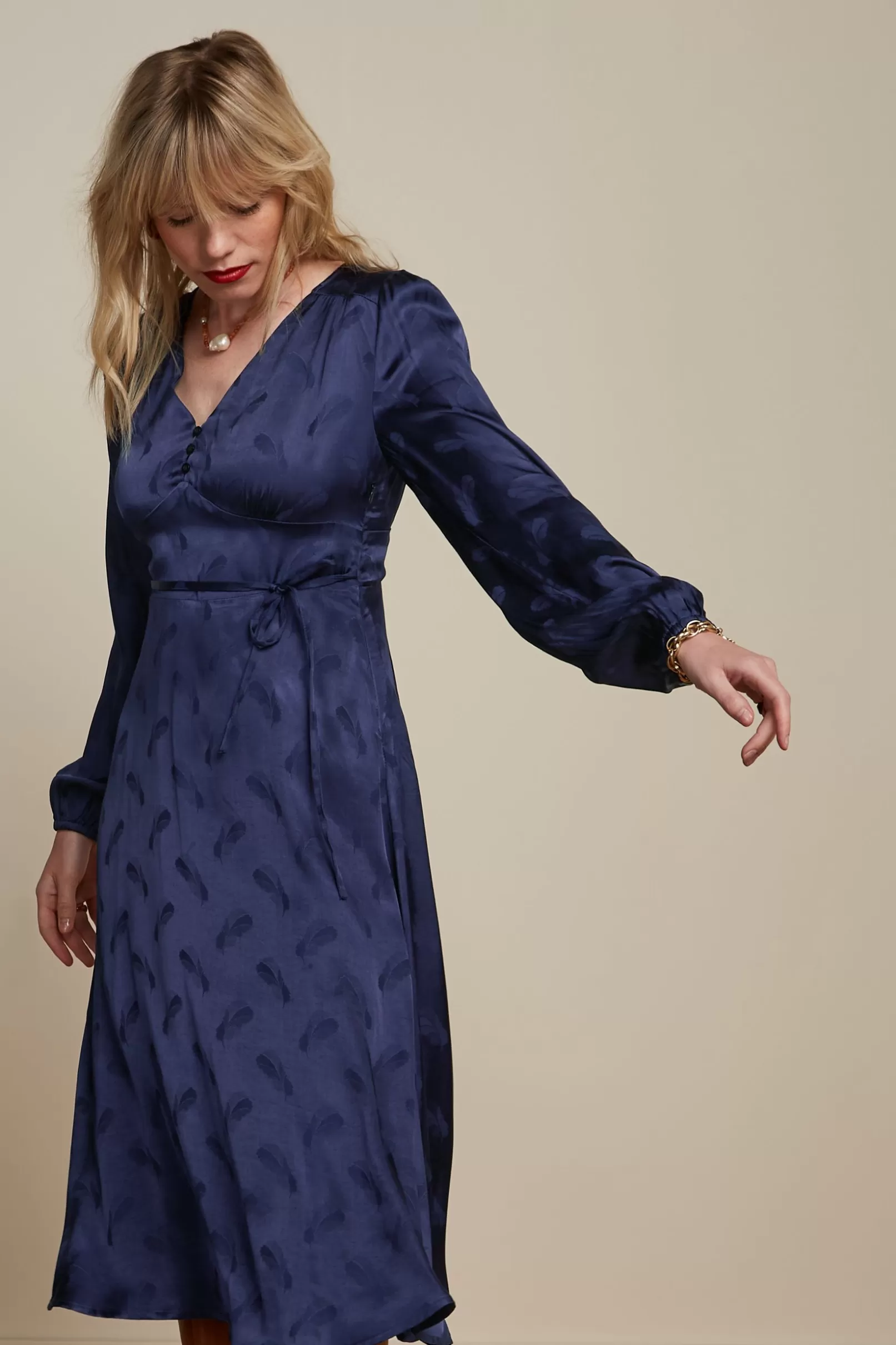 Jurken*King Louie Lelia Dress Rouge Ink Blue