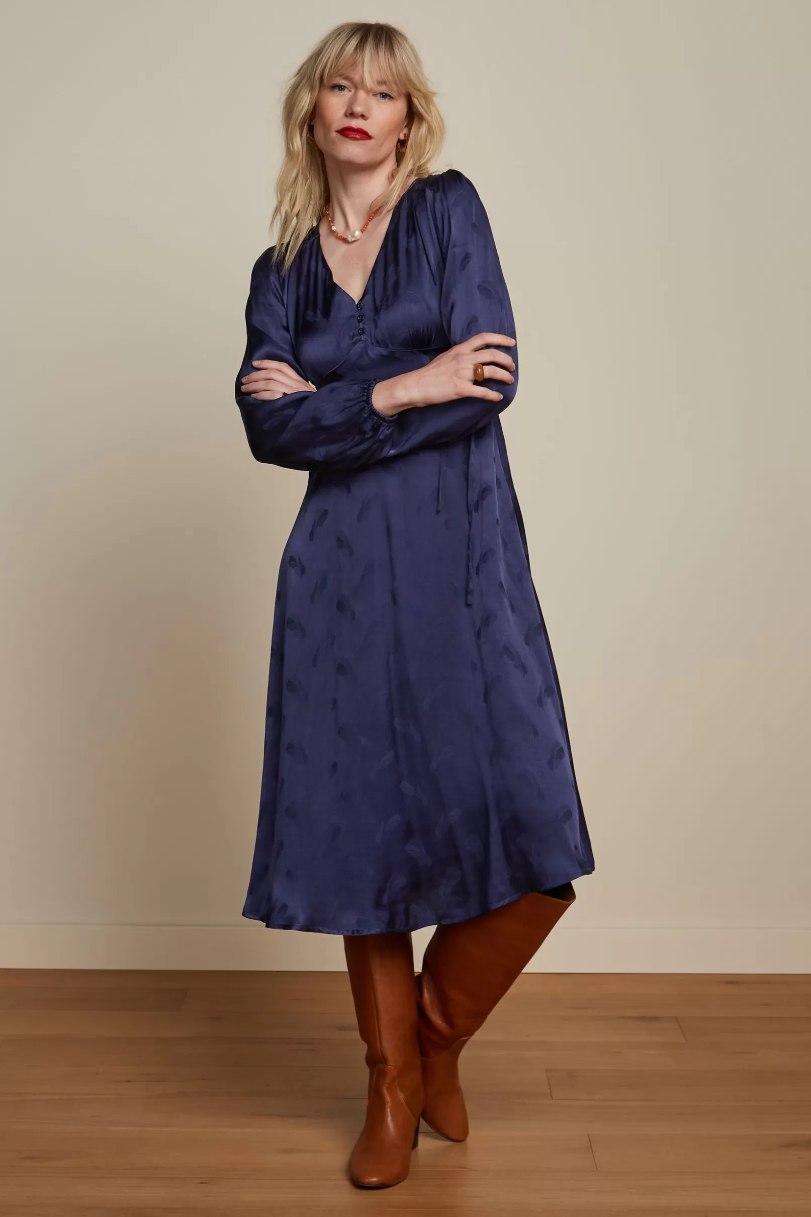 Jurken*King Louie Lelia Dress Rouge Ink Blue