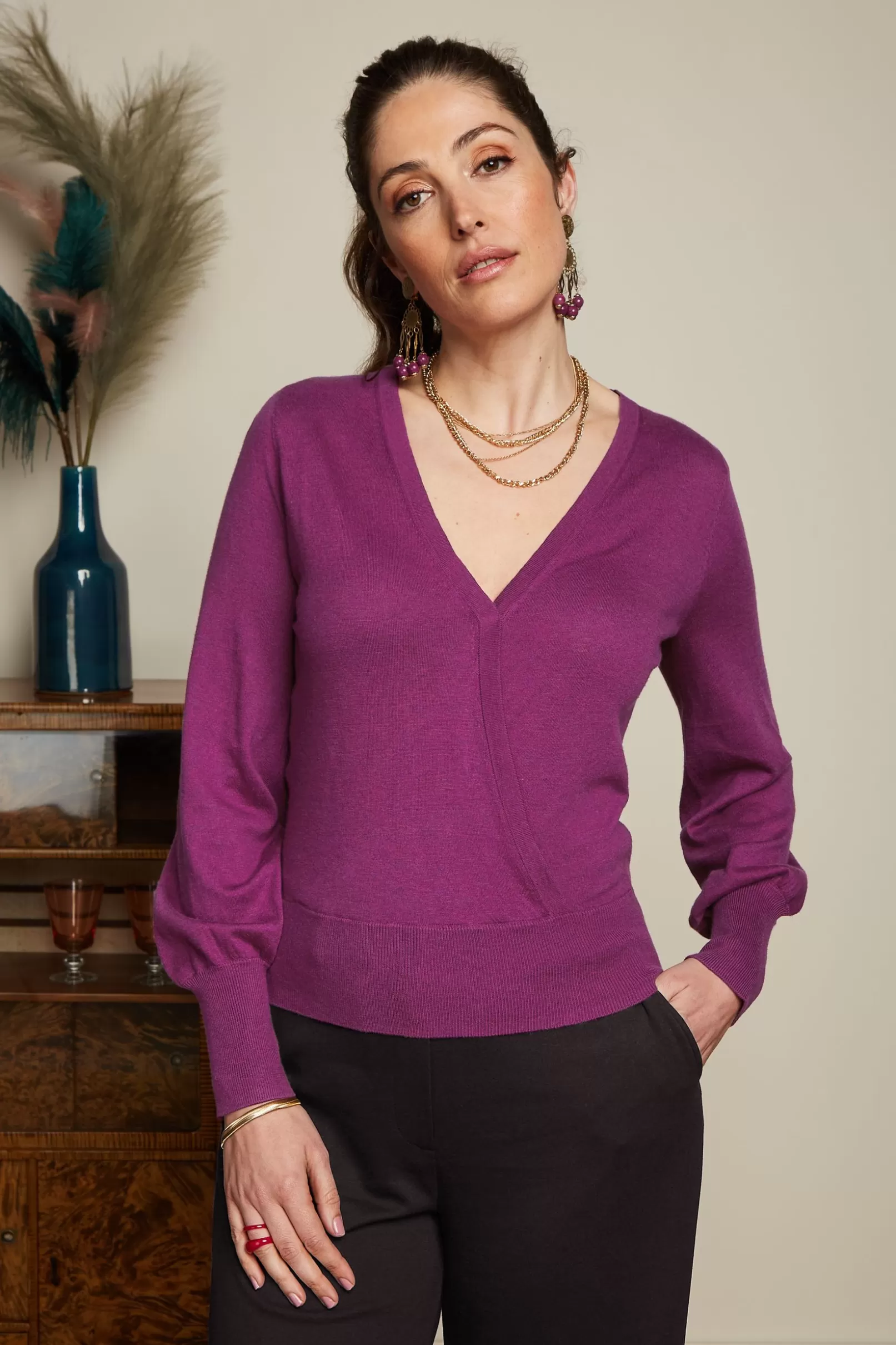 Tops & Shirts*King Louie Lulu Wrap Top Cocoon Vivid Purple