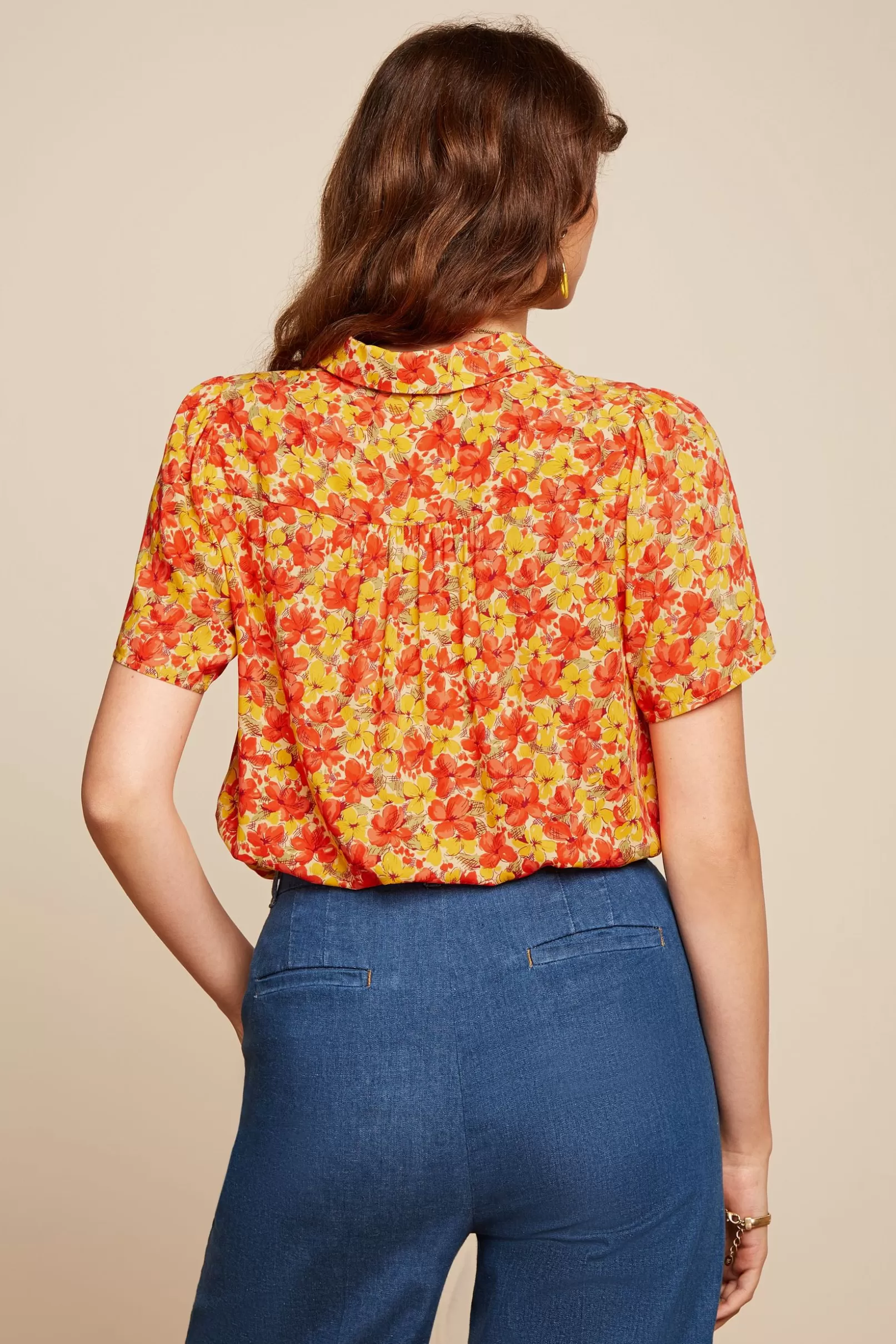 Blouses*King Louie Maisie Blouse Doree Fiesta Red