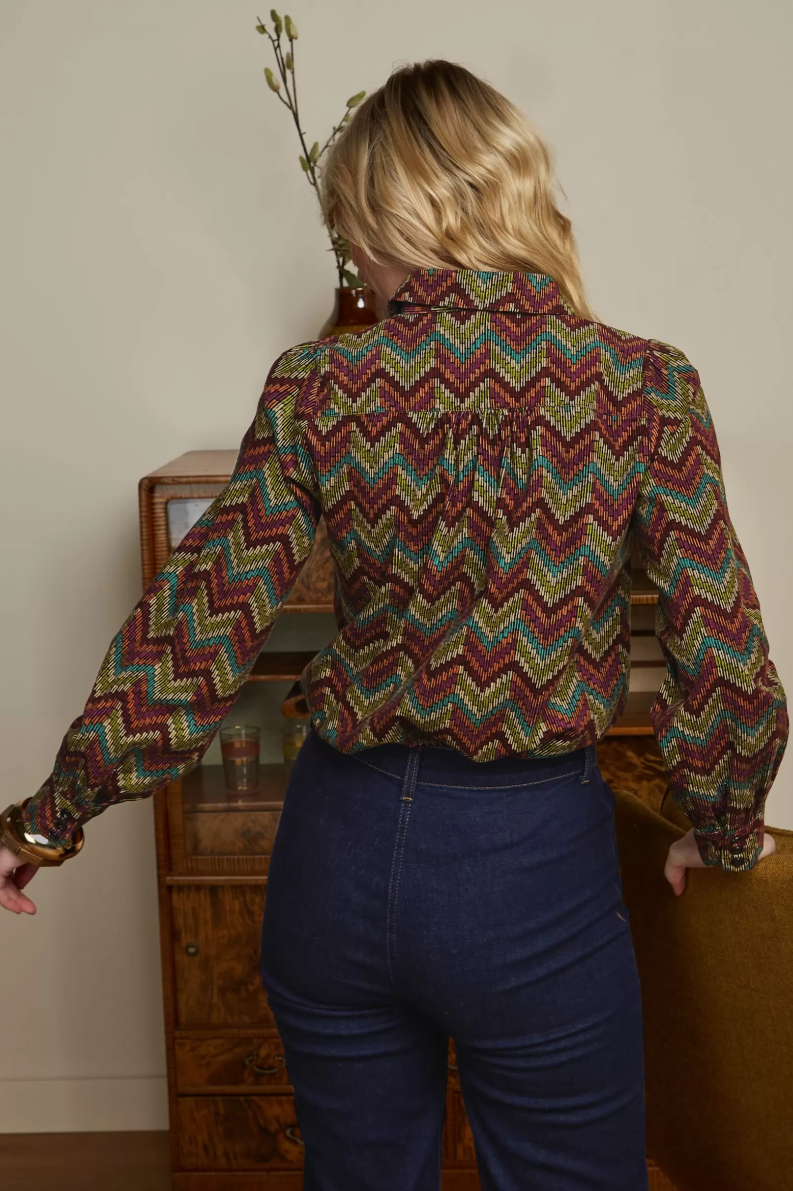 Blouses*King Louie Maisie Blouse Farley Cabernet Red