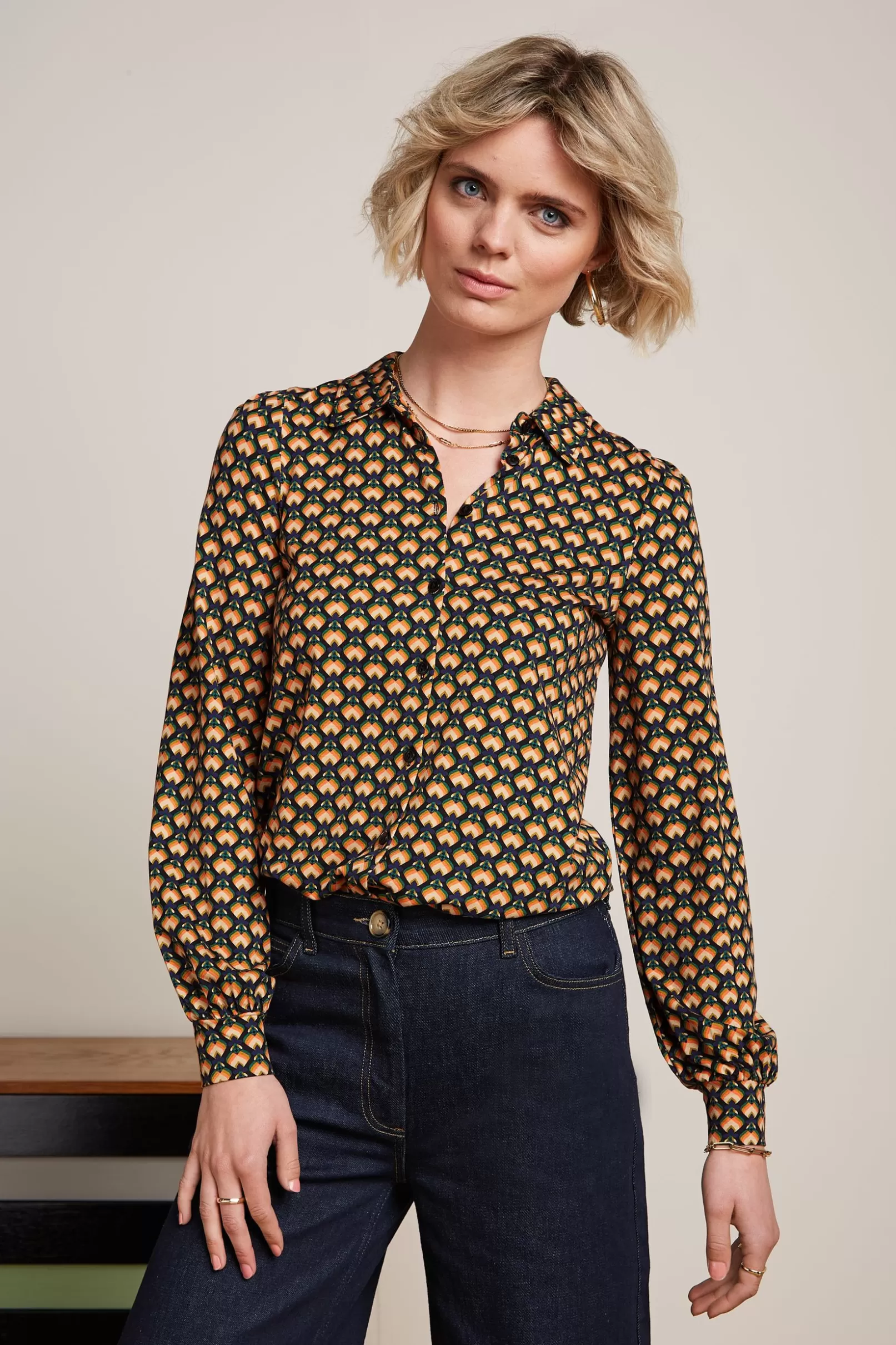 Blouses*King Louie Maisie Blouse Valet Streeple Blue