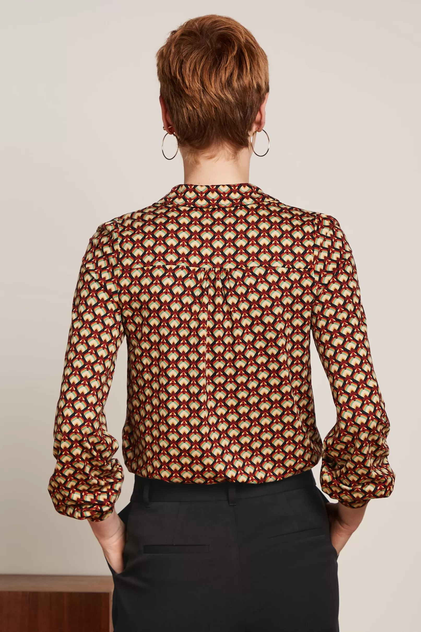 Blouses*King Louie Maisie Blouse Valet Cabernet Red