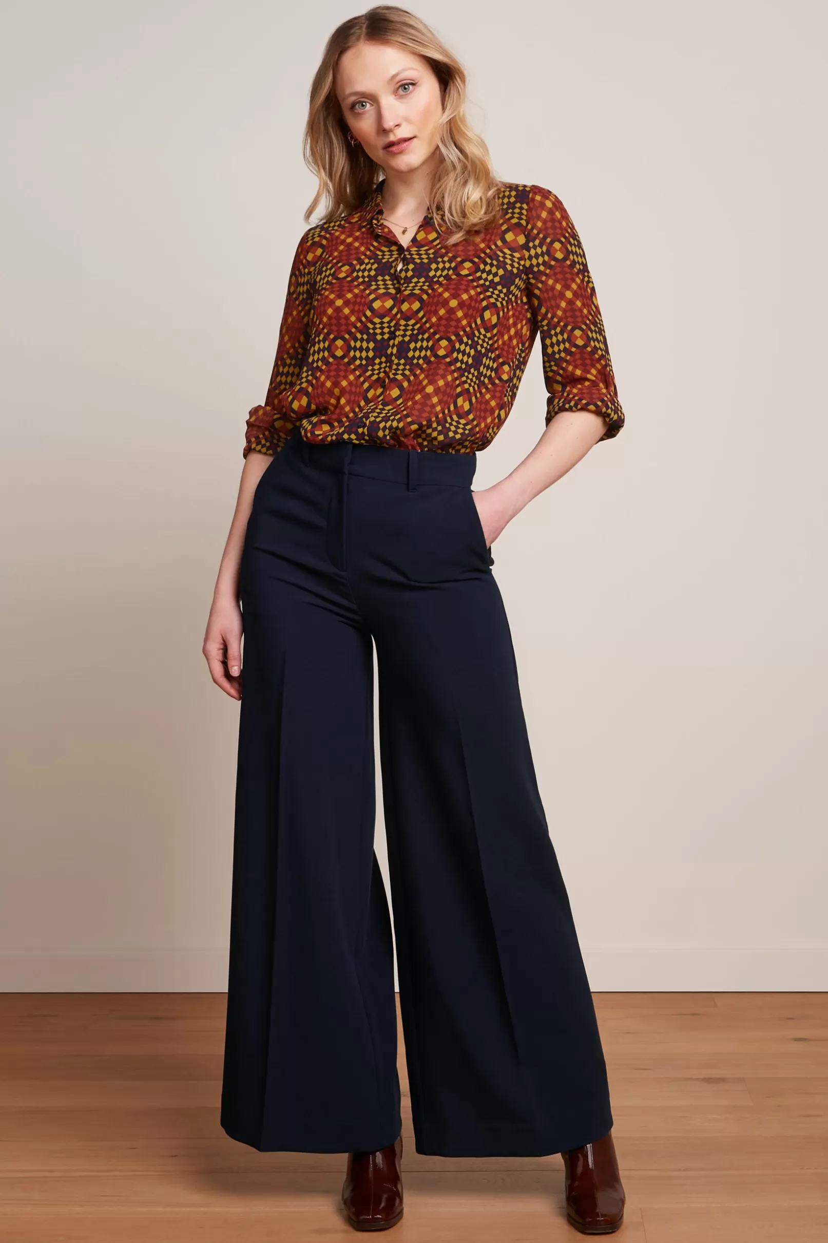 Blouses*King Louie Maisie Blouse Zesty Evening Blue