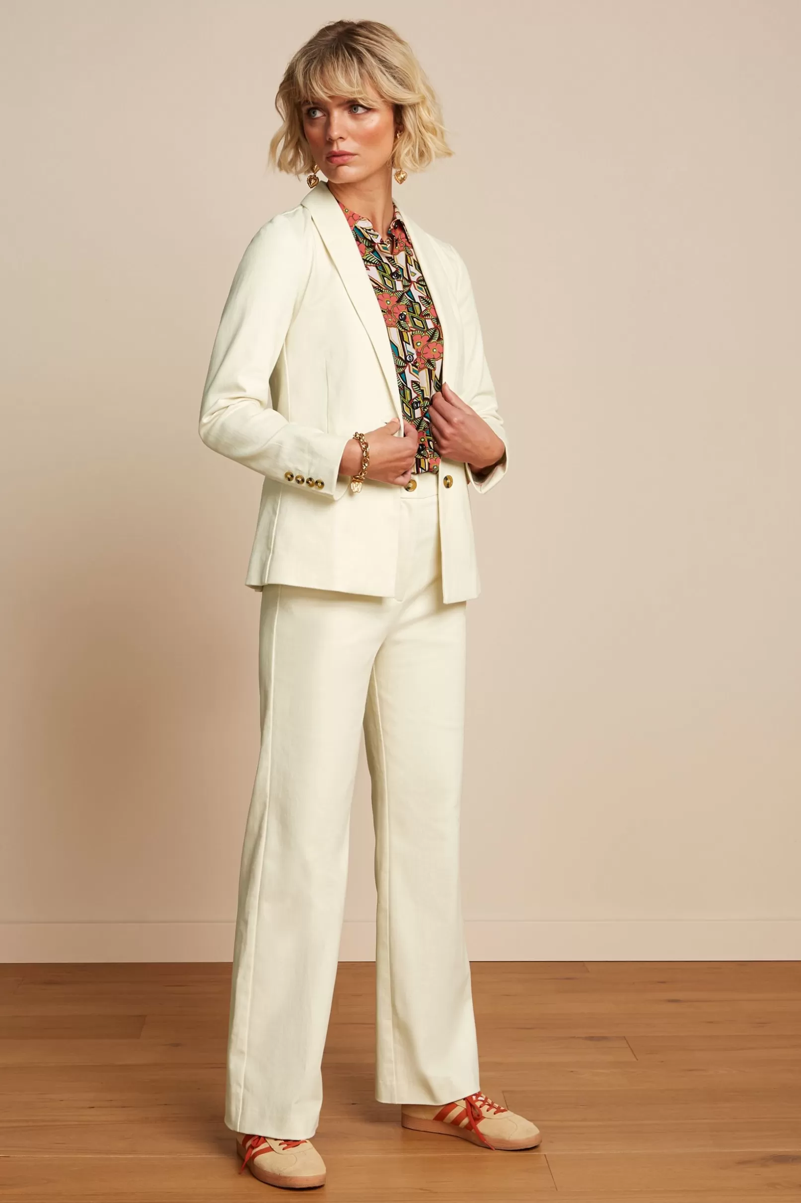 Broeken*King Louie Marcie Pants Marine Ivory