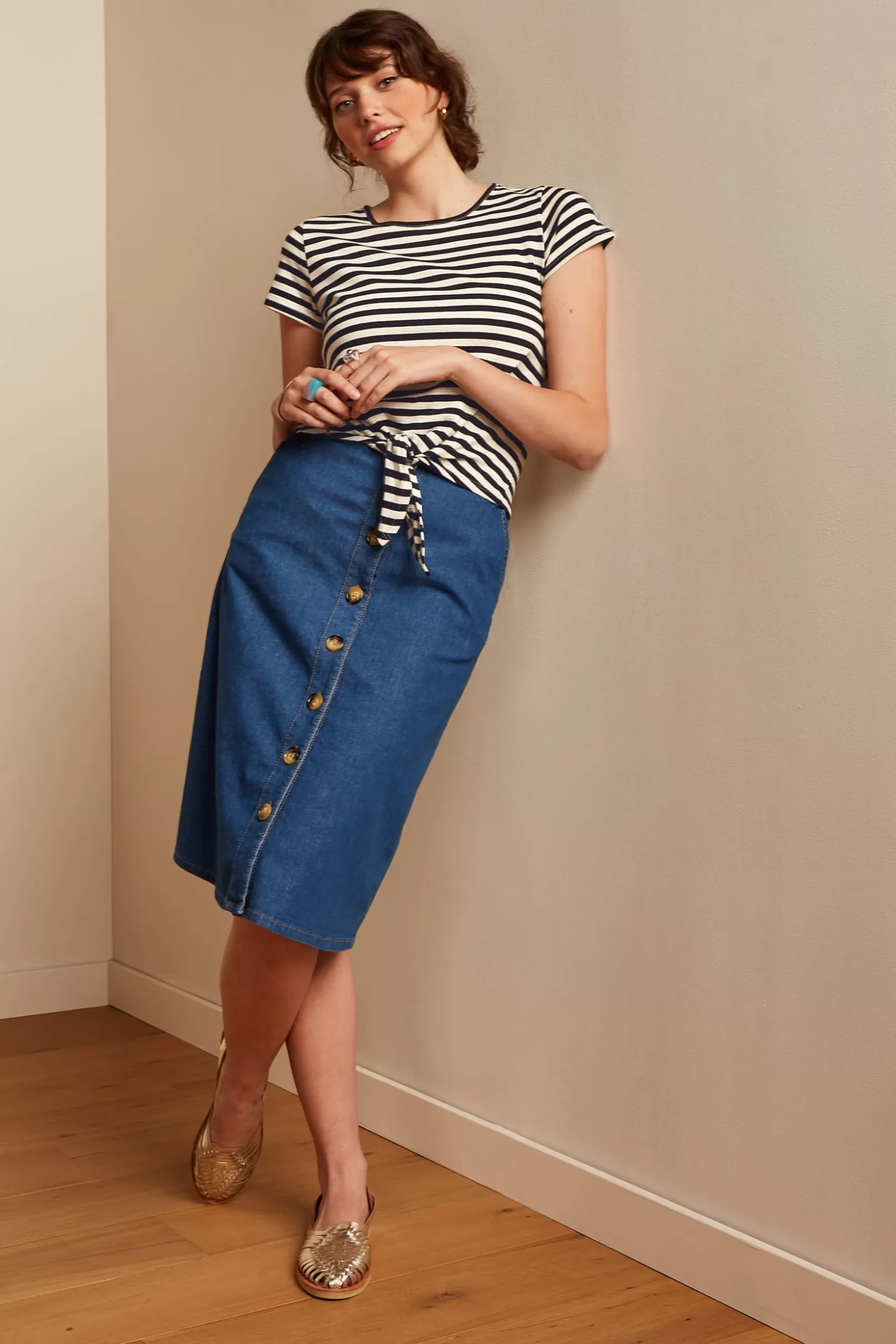 Rokken*King Louie Marie Skirt Chambray Denim Blue