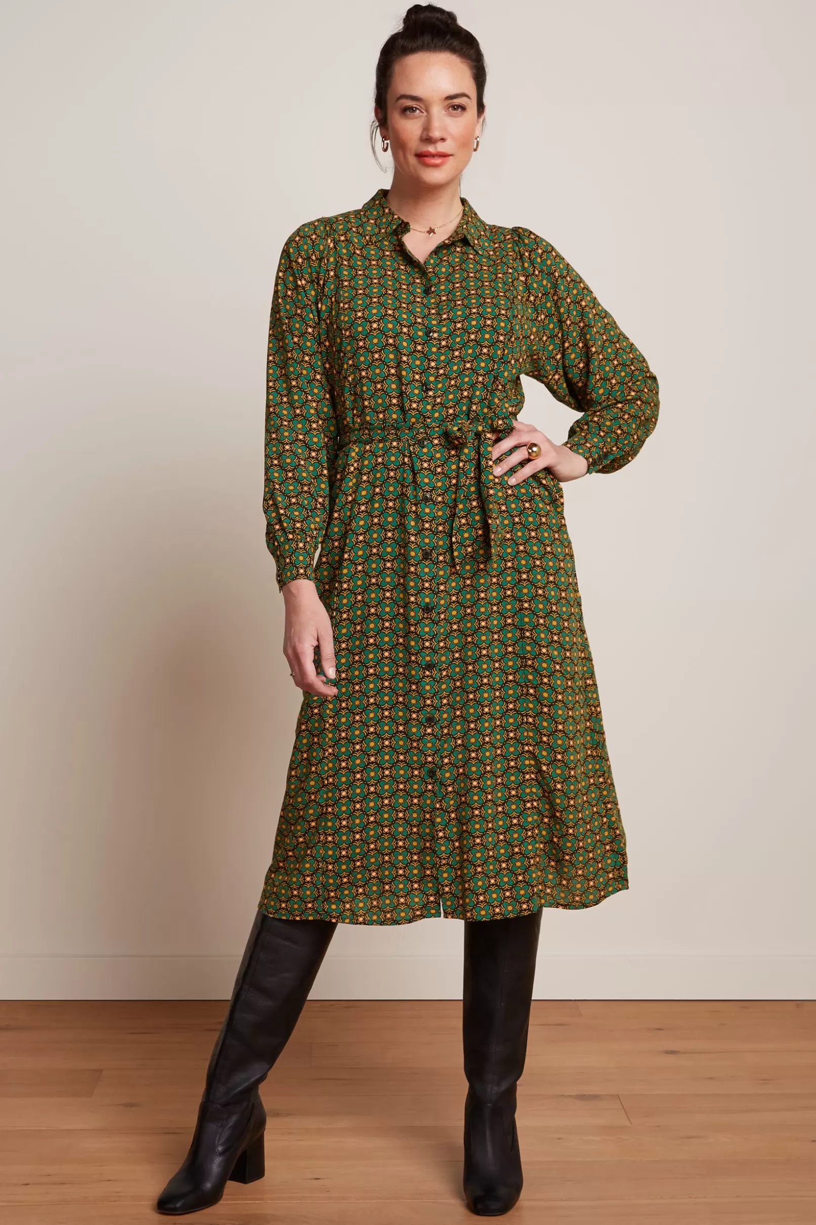 Jurken*King Louie Marisa Dress Valley Peacock Green