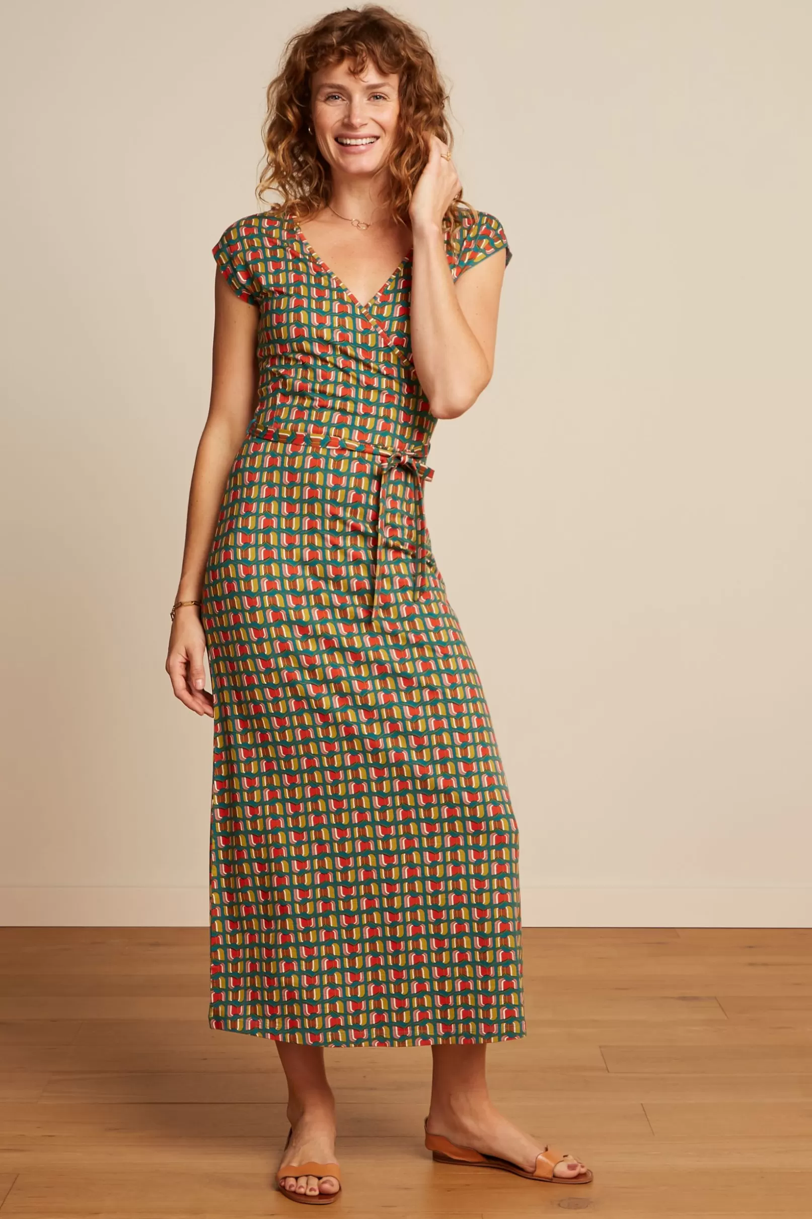 Jurken*King Louie Mira Maxi Dress Rondine Ponderosa Green