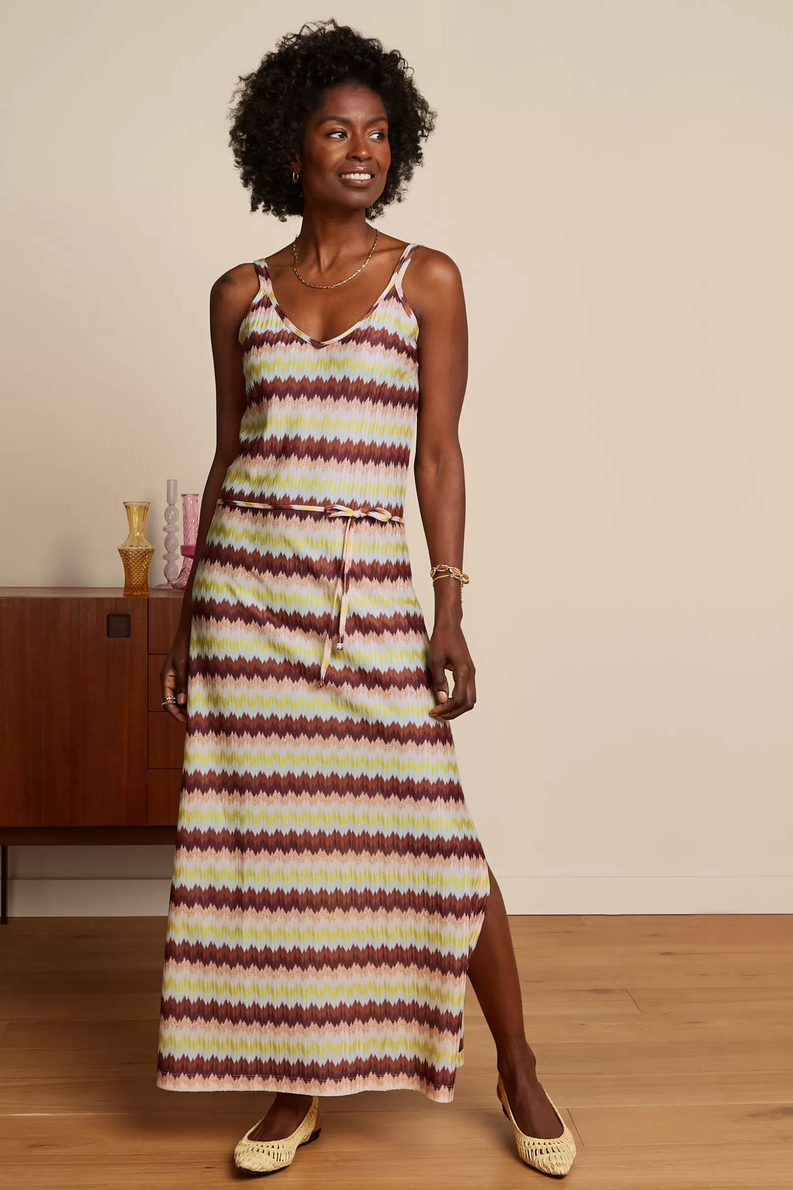 Jurken*King Louie Nadya Maxi Dress Carmine Mock Orange