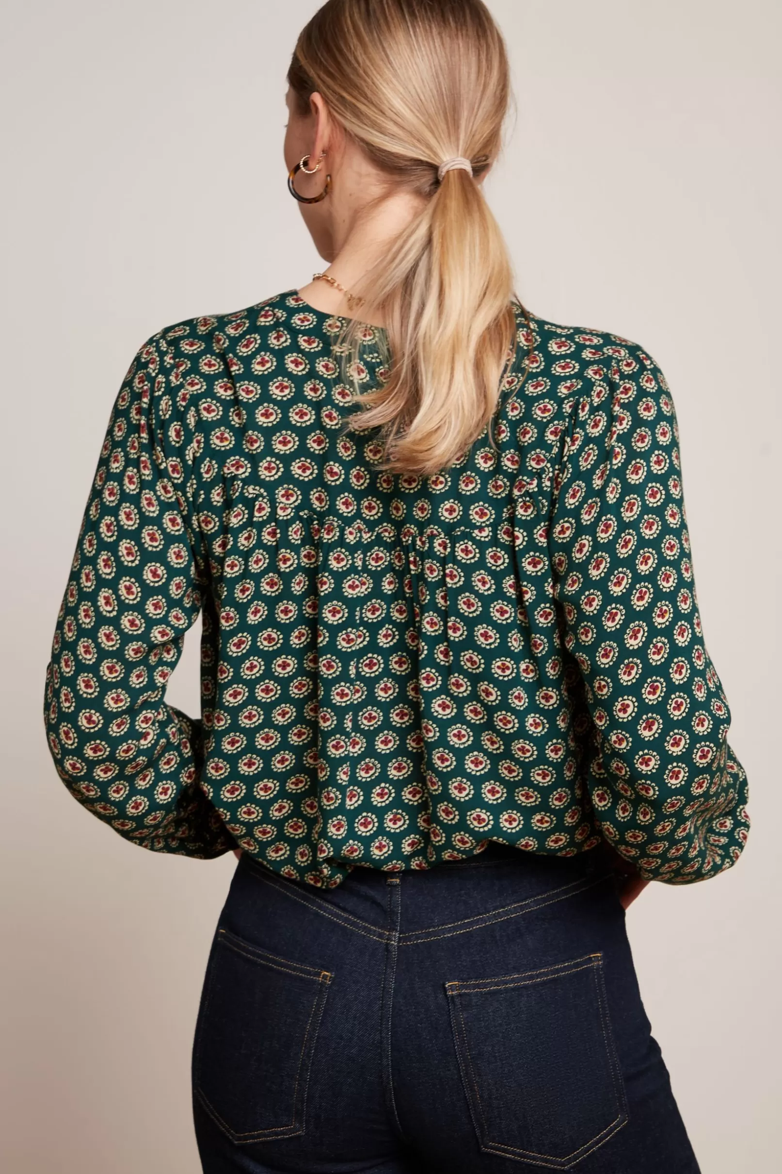 Blouses*King Louie Nala Blouse Elliot Pine Green