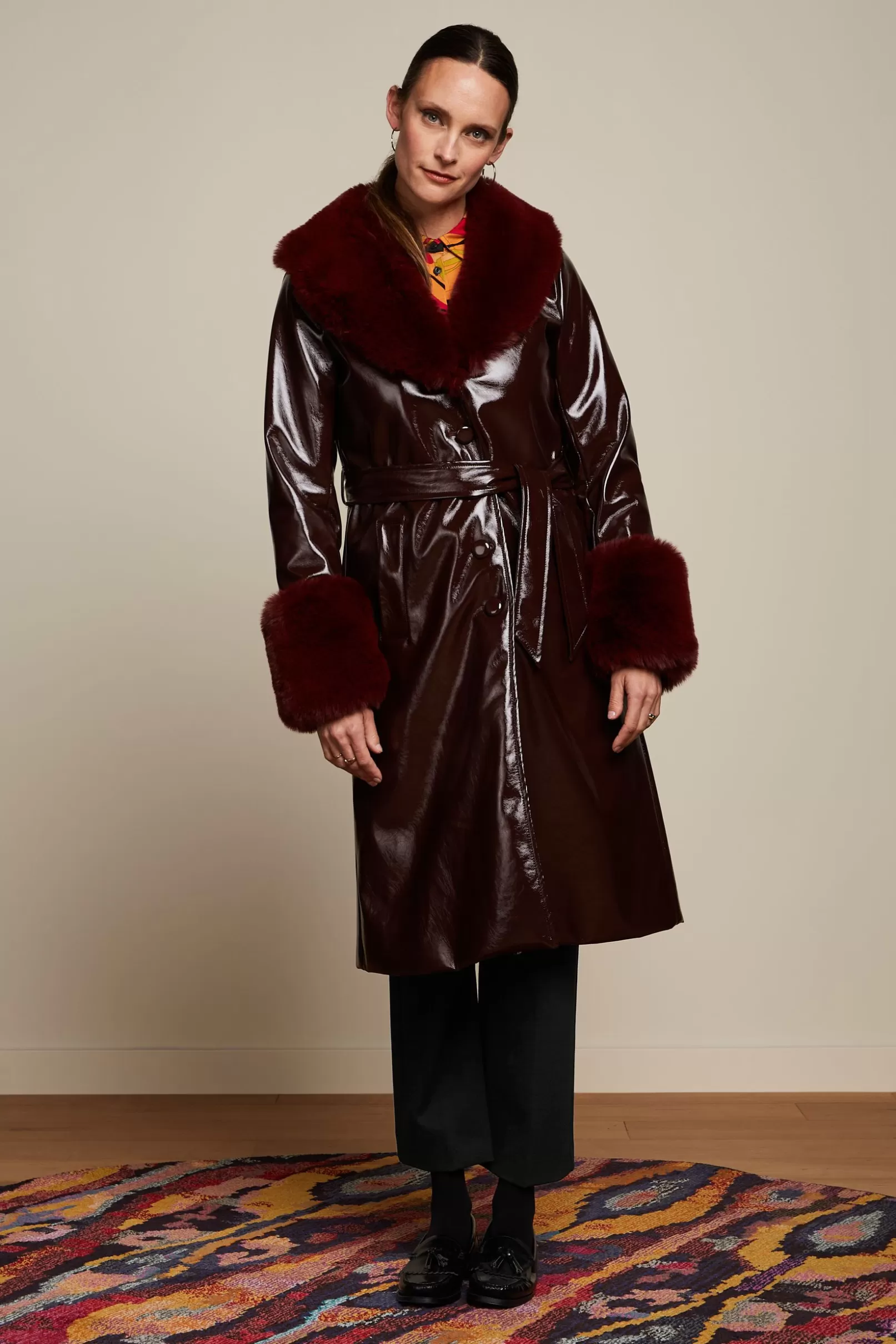 Jassen & Blazers*King Louie Peyton Coat Outshine Bordeaux Red