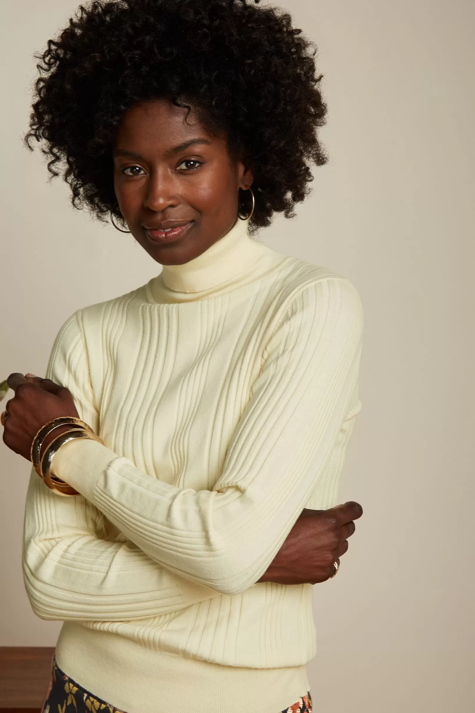 Tops & Shirts*King Louie Rib Rollneck Top Club Cream