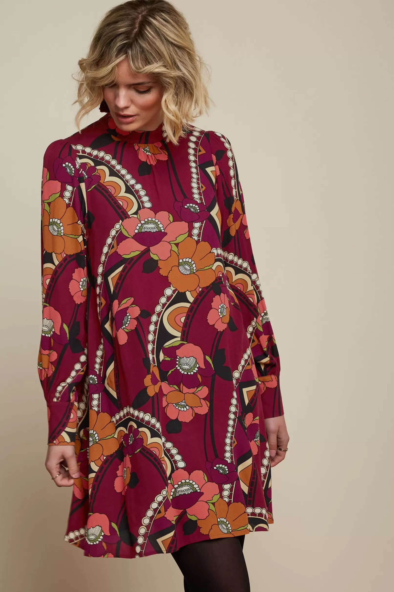 Jurken*King Louie Sandy Dress Lovechild Cabernet Red