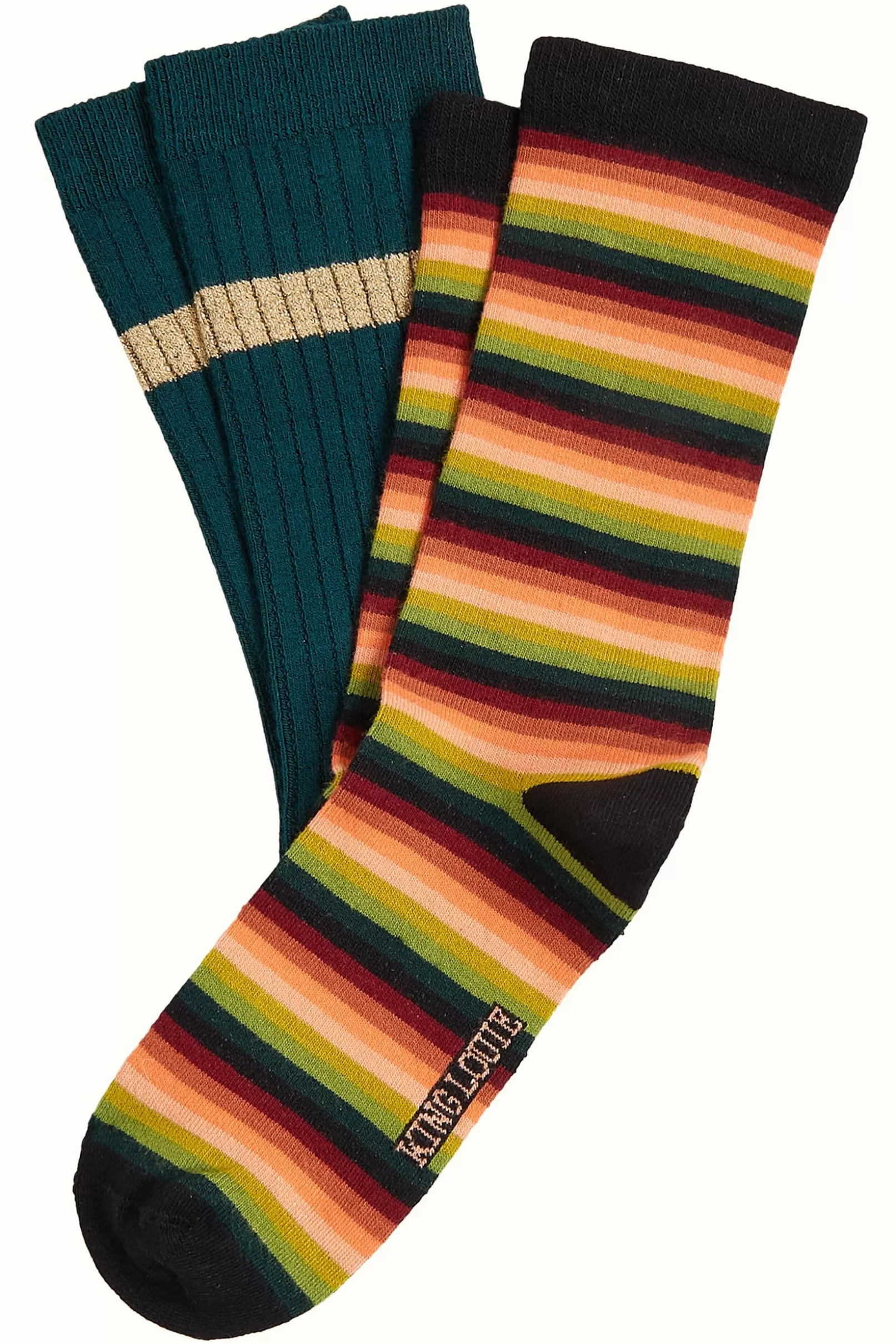 Accessoires*King Louie Socks 2-Pack Mimmi Stripe Pine Green