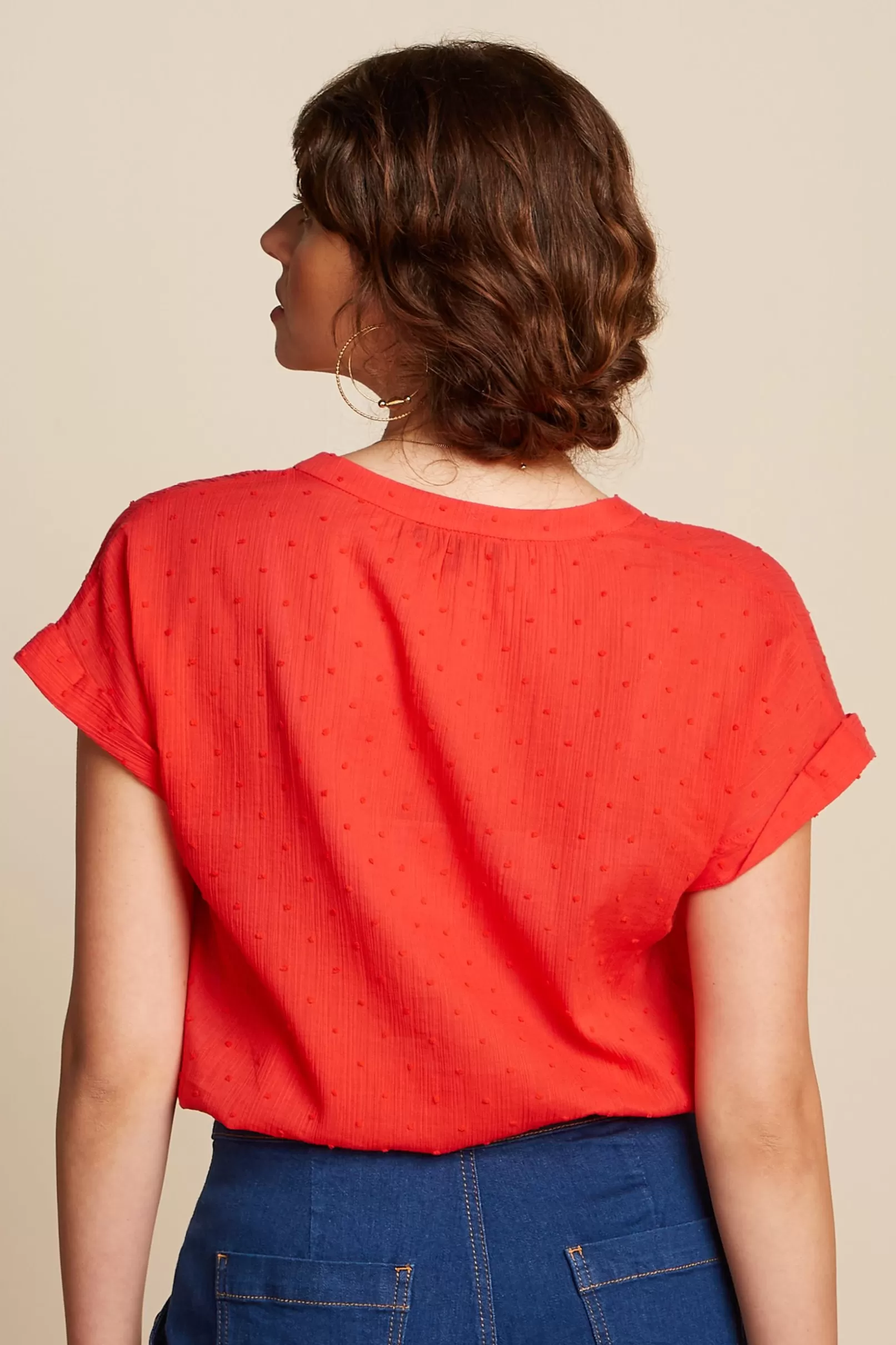 Blouses*King Louie Stella Blouse Verano Fire Red