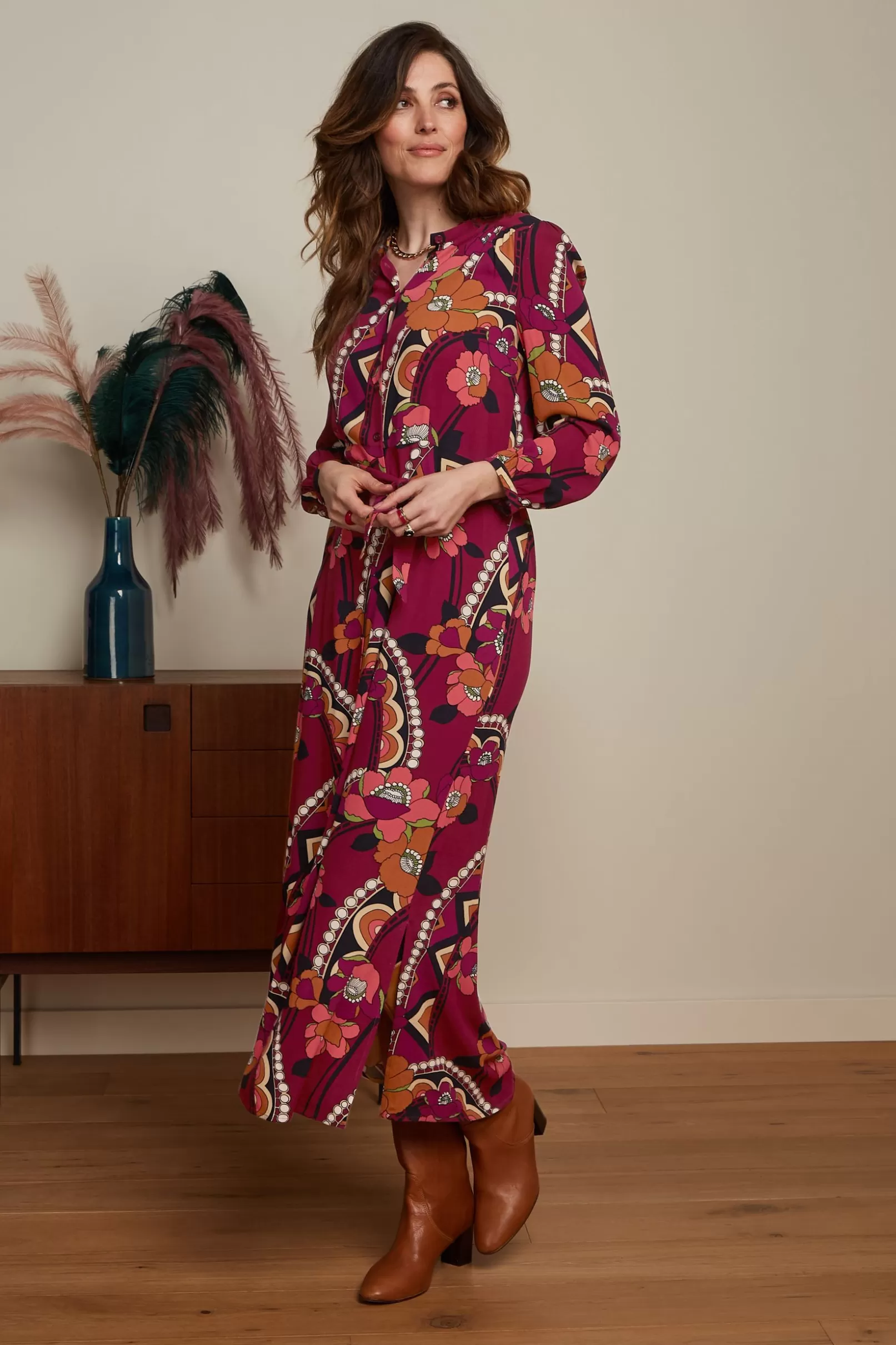 Jurken*King Louie Stella Maxi Dress Lovechild Cabernet Red