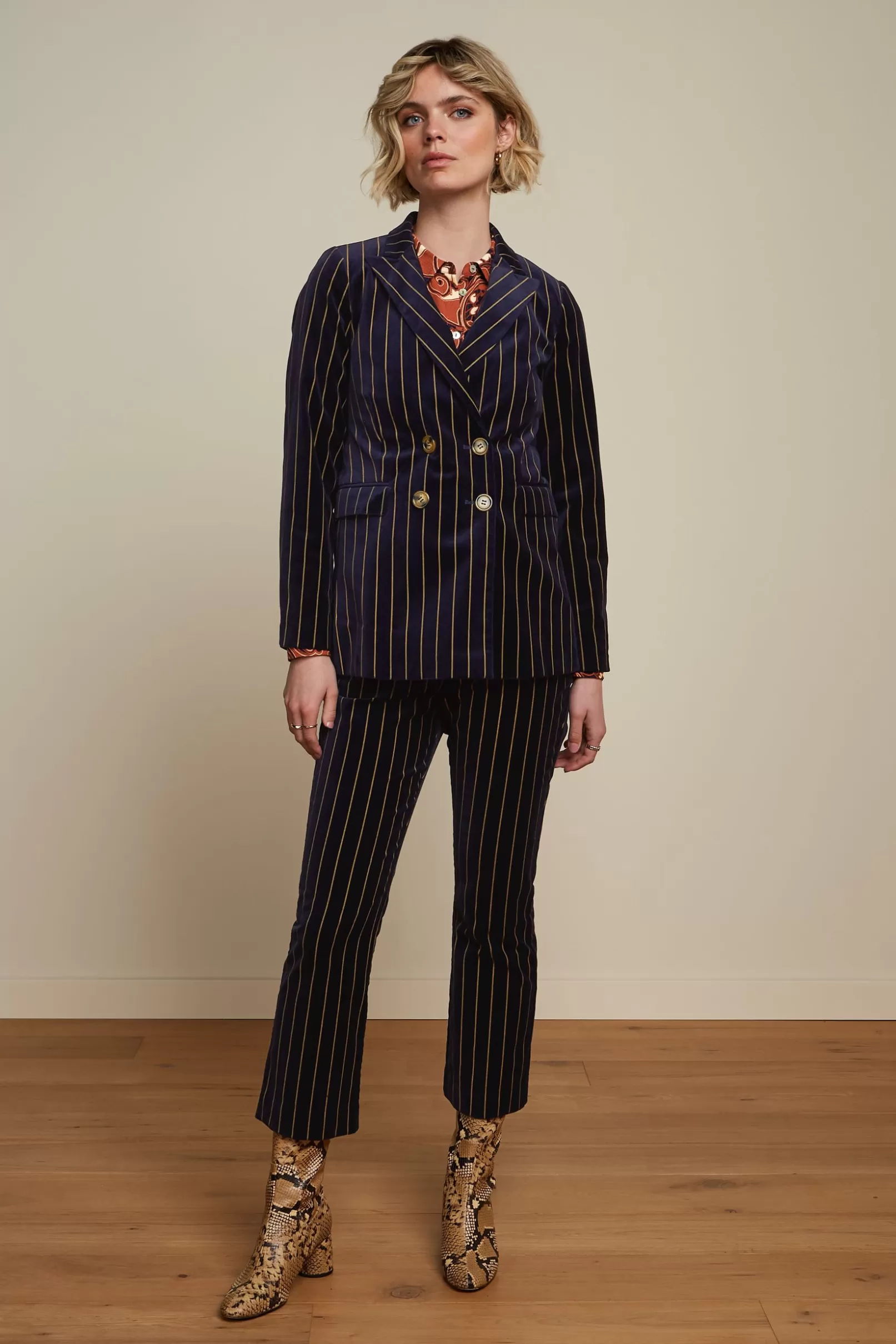 Jassen & Blazers*King Louie Tina Blazer Pinstripe Blue